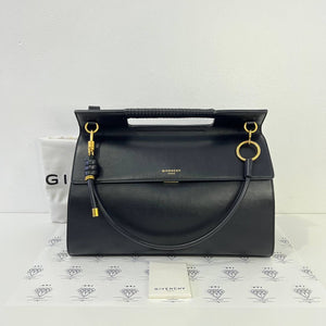 [PRE LOVED] Givenchy Large Whip Shoulder Bag in Black Smooth Leather GHW