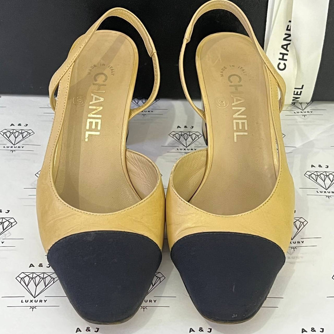 [PRE LOVED] Chanel Slingback Pumps in Beige Size 36EU