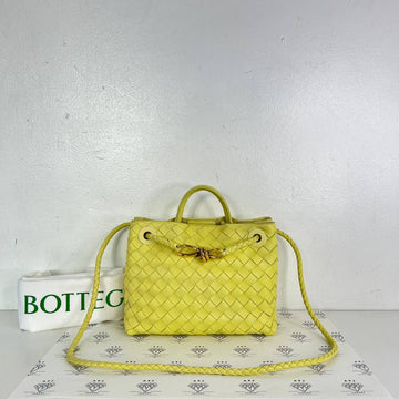 [PRE LOVED] Bottega Veneta Small Andiamo in Light Yellow Intrecciato Leather GHW