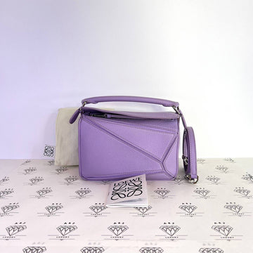 [PRE LOVED] Loewe Mini Puzzle in Purple Grained Leather SHW