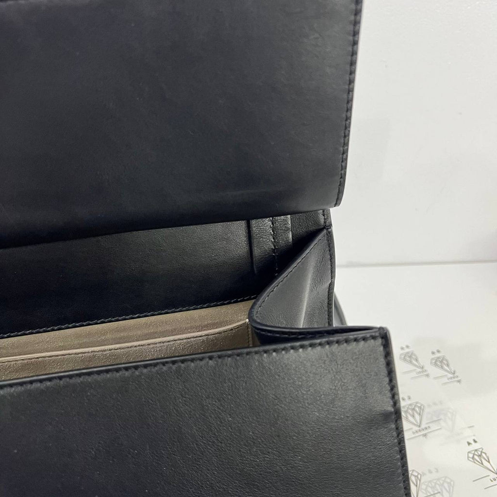 [PRE LOVED] Givenchy Large Whip Shoulder Bag in Black Smooth Leather GHW