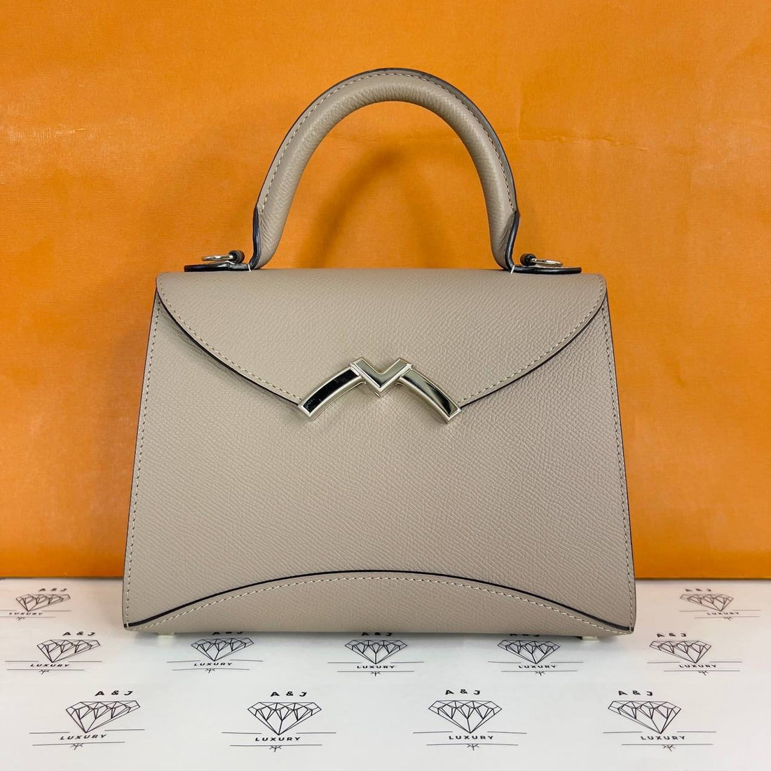 [PRE LOVED] Moynat Gabrielle BB in Tourterelle Carat Calf Leather SHW