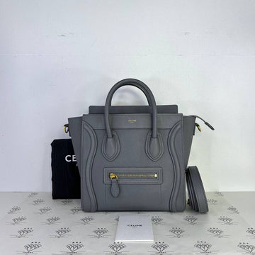 [PRE LOVED] Celine Nano Luggage in Kohl Drummed Leather GHW