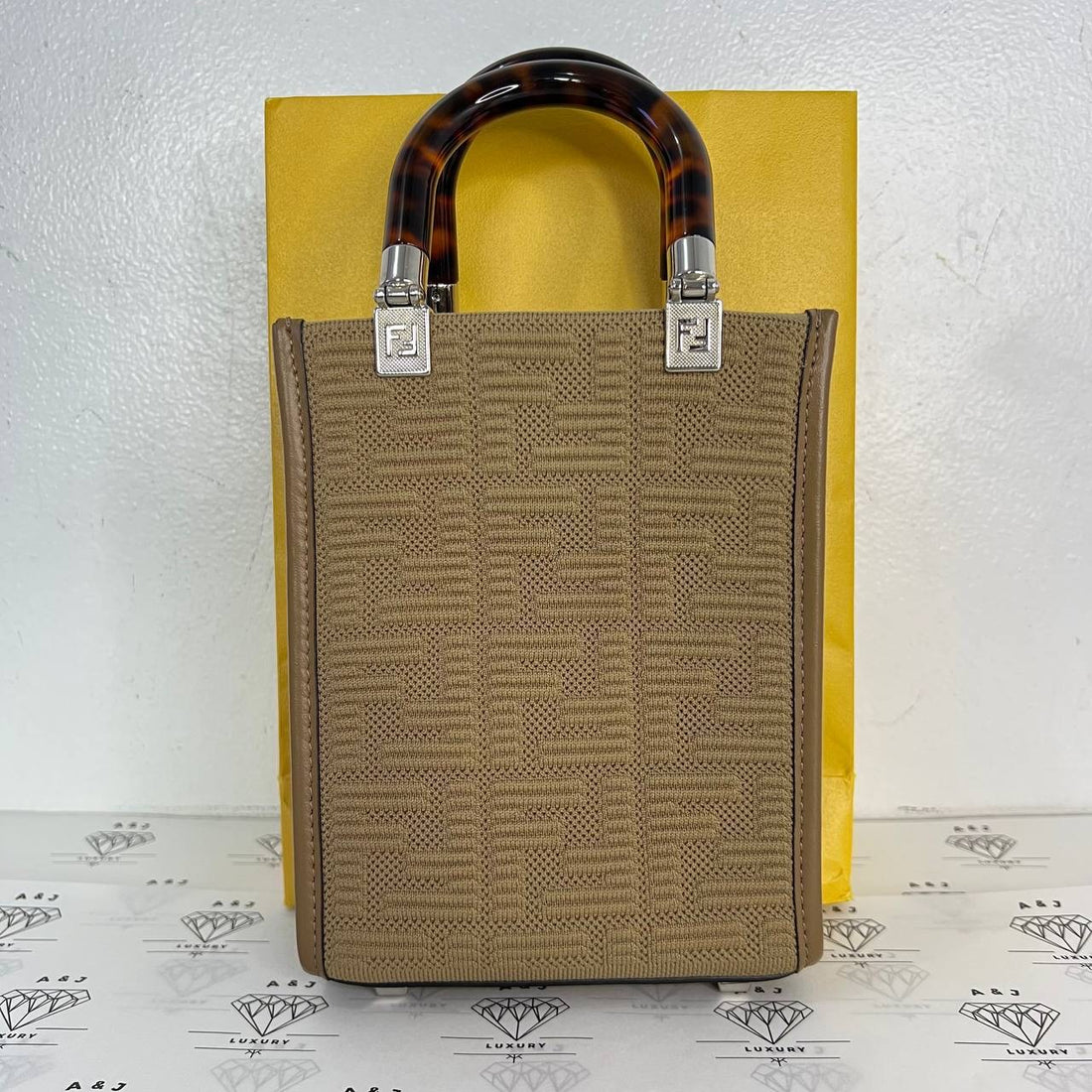 [PRE LOVED] Fendi Mini Sunshine in Brown Canvass SHW