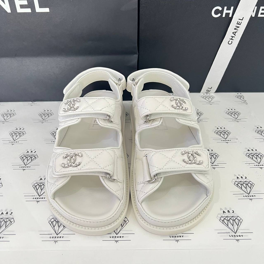 [PRE LOVED] Chanel Dad Sandals in White Size 35EU