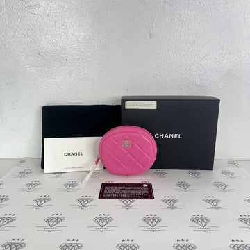[PRE LOVED] Chanel Round Coin Purse in Pink Lambskin Leather SHW (Series 27)