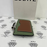 [PRE LOVED] Loewe Coin Cardholder in Rosemary/Tan Grained Calfskin Leather