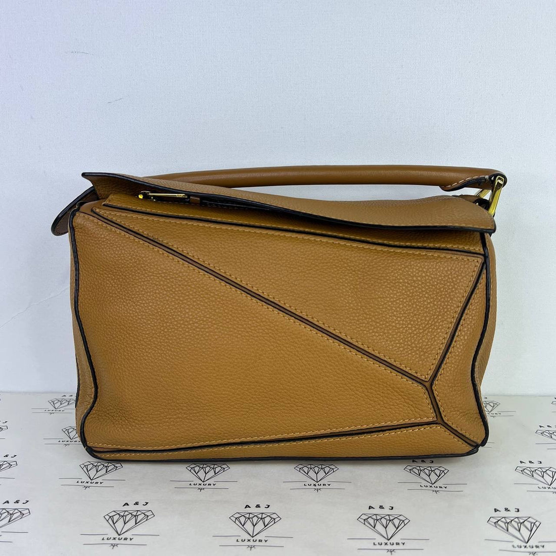 [PRE LOVED] Loewe Small Puzzle in Caramel Grained Calfskin Leather GHW