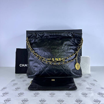 [PRE LOVED] Chanel Small C22 in Black Lambskin GHW (microchipped)