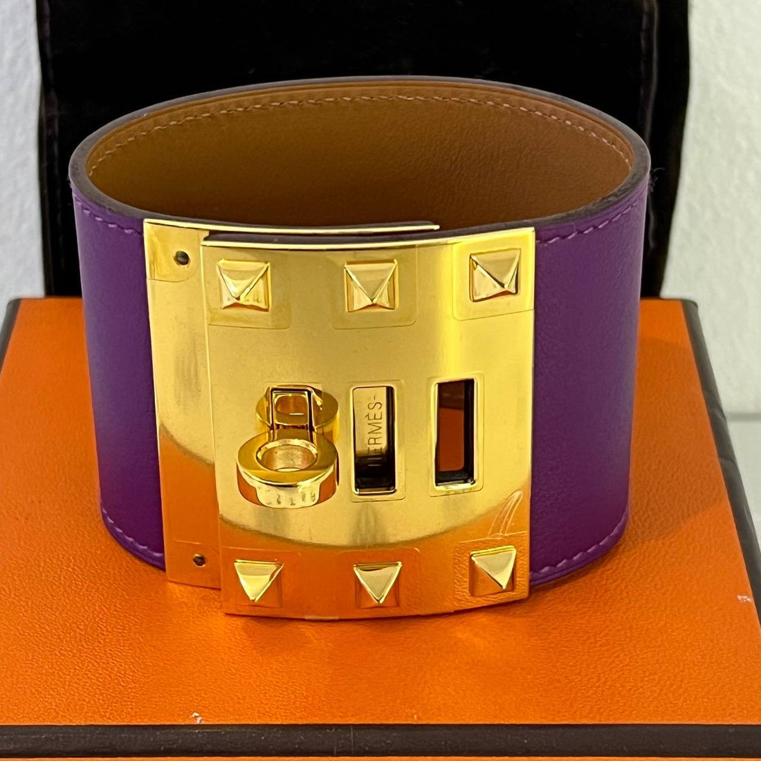 [PRE LOVED] Hermes Kelly Dog Bracelet Size S (Stamp R Square - 2014)