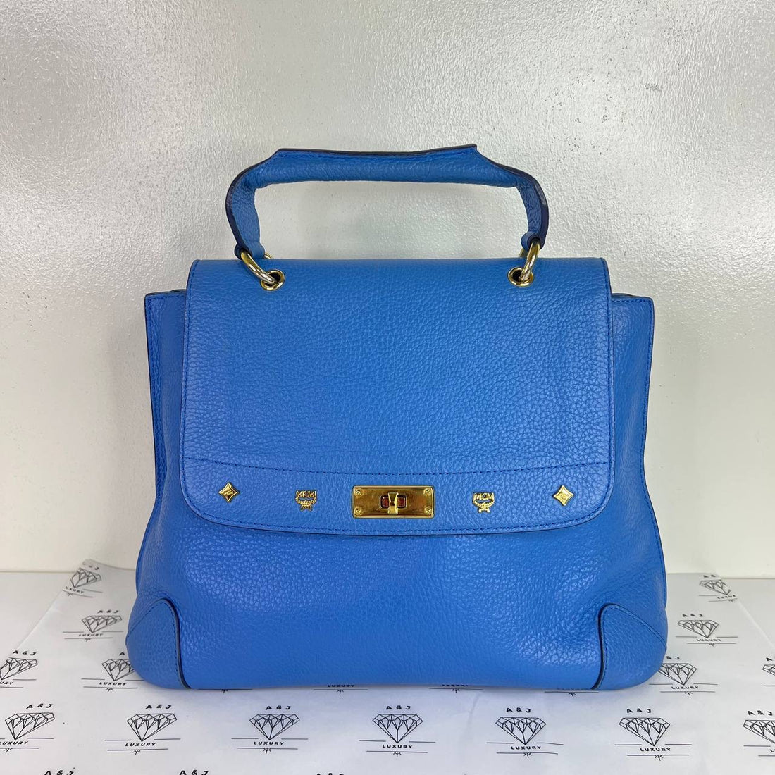 [PRE LOVED] MCM First Lady Top Handle in Blue GHW