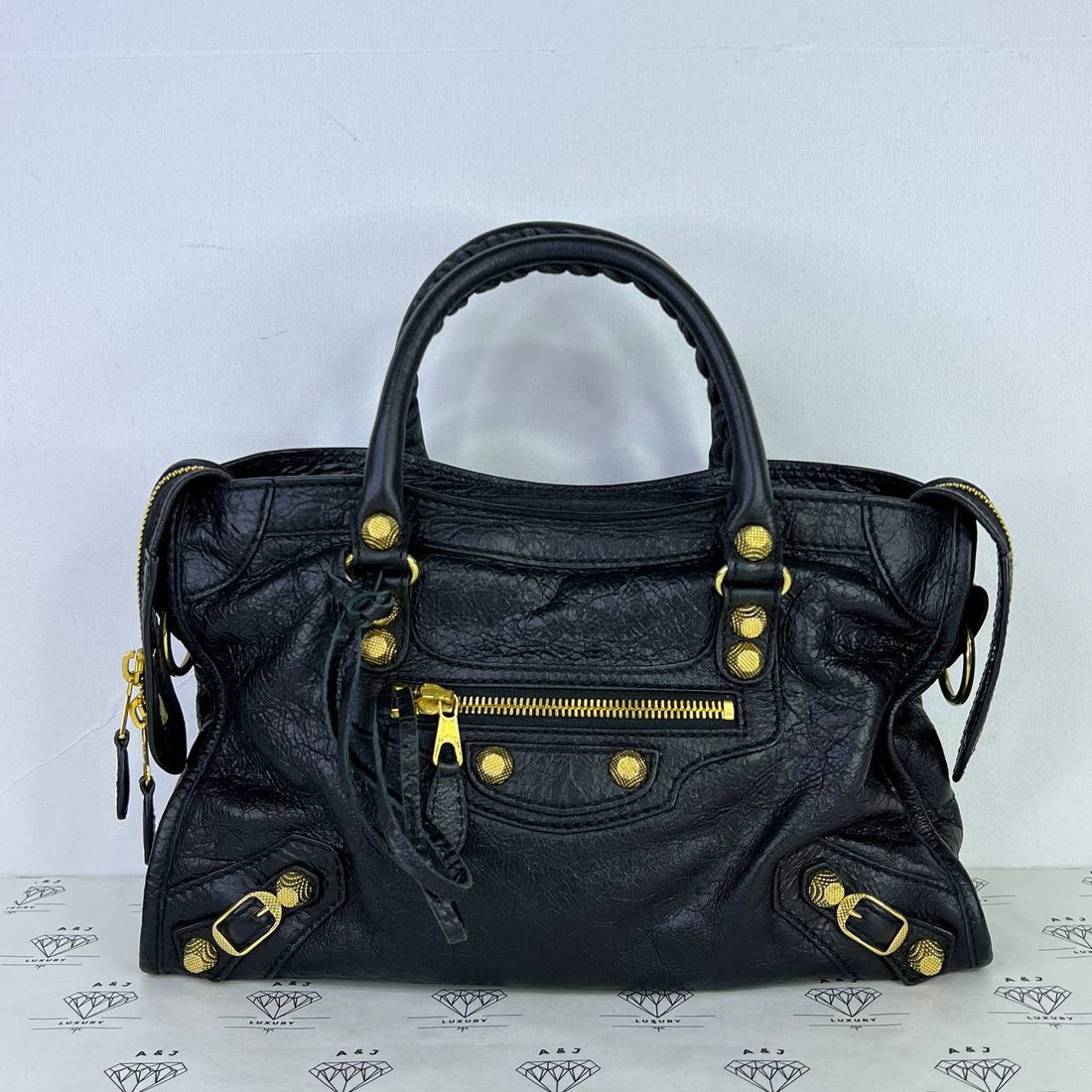[PRE LOVED] Balenciaga Small G12 City in Black GHW