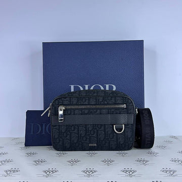 [PRE LOVED] Christian Dior Mini Safari Bag with Strap in Black Oblique Jacquard SHW (2023)