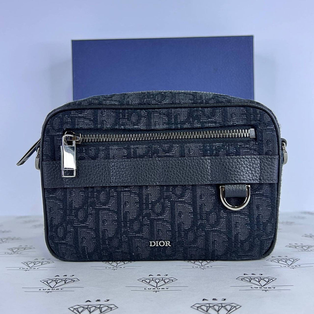 [PRE LOVED] Christian Dior Mini Safari Bag with Strap in Black Oblique Jacquard SHW (2023)
