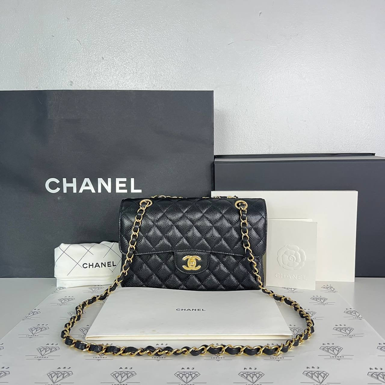 [PRE LOVED] Chanel Small Classic Flap in Black Caviar GHW (microchipped)