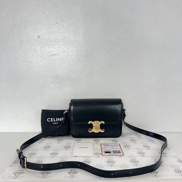 [PRE LOVED] Celine Teen Triomphe in Black Calfskin GHW