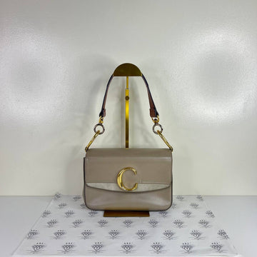 [PRE LOVED] Chloe Double C Carry Bag in Gray SHW