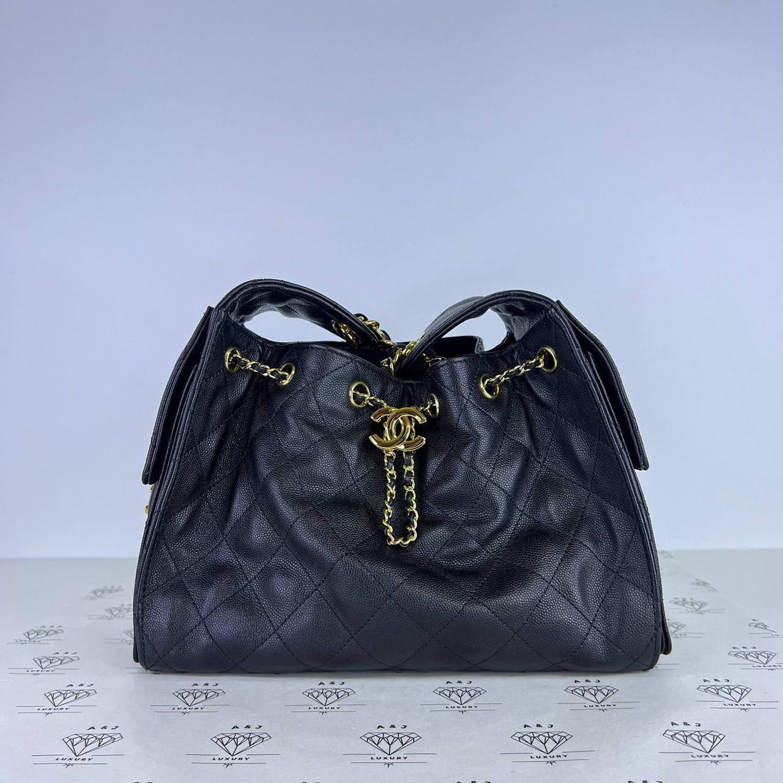 [PRE LOVED] Chanel Small C25 in Black Caviar Leather Light Gold HW (microchipped)
