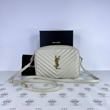 [PRE LOVED] YSL Lou Camera Bag in White Quilted Leather GHW