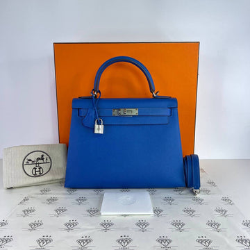 [PRE LOVED] Hermes Kelly 28 Sellier in Mykonos Epsom Leather PHW (Stamp Q Square - 2013)