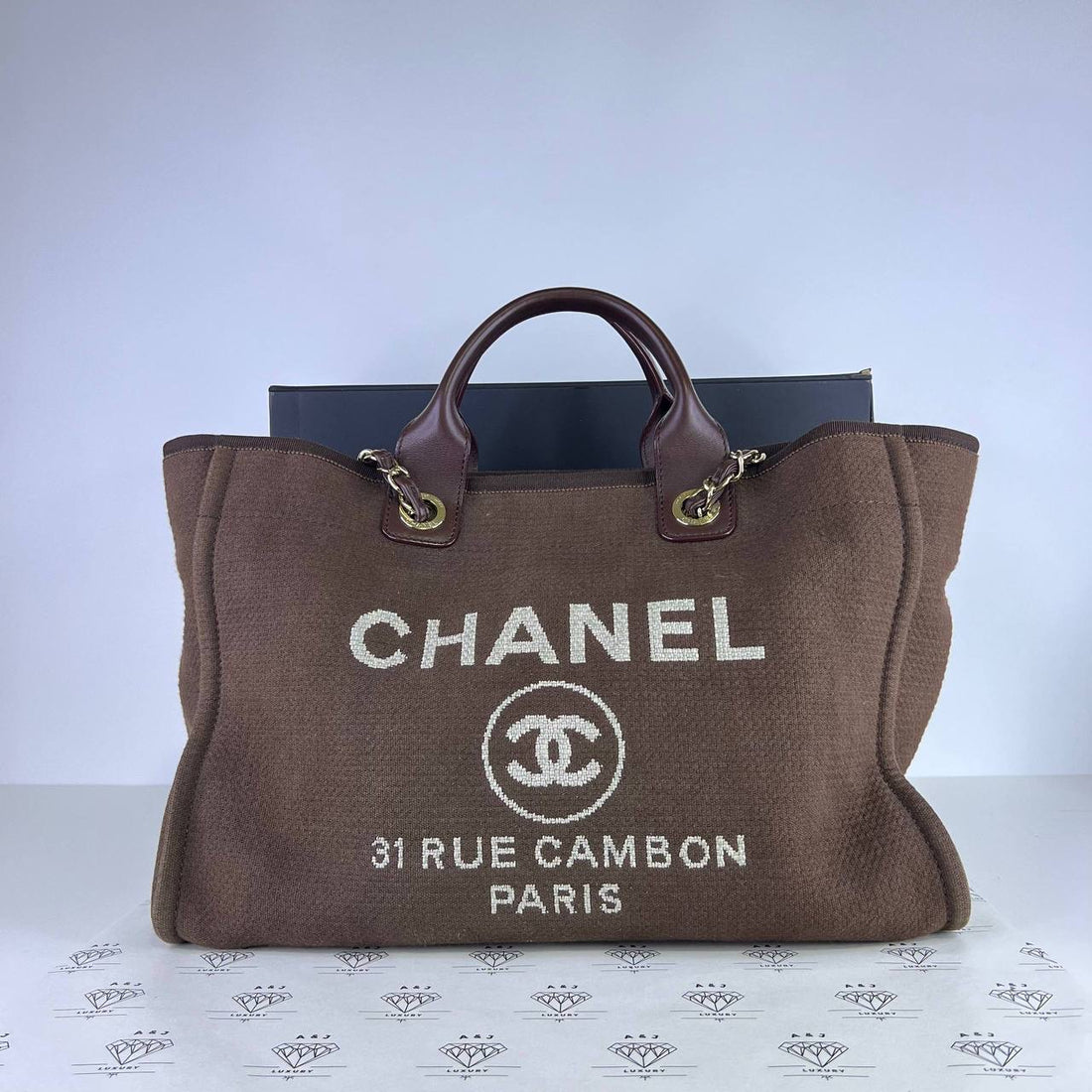 [PRE LOVED] Chanel Medium Deauville in Brown Canvass GHW (microchipped)