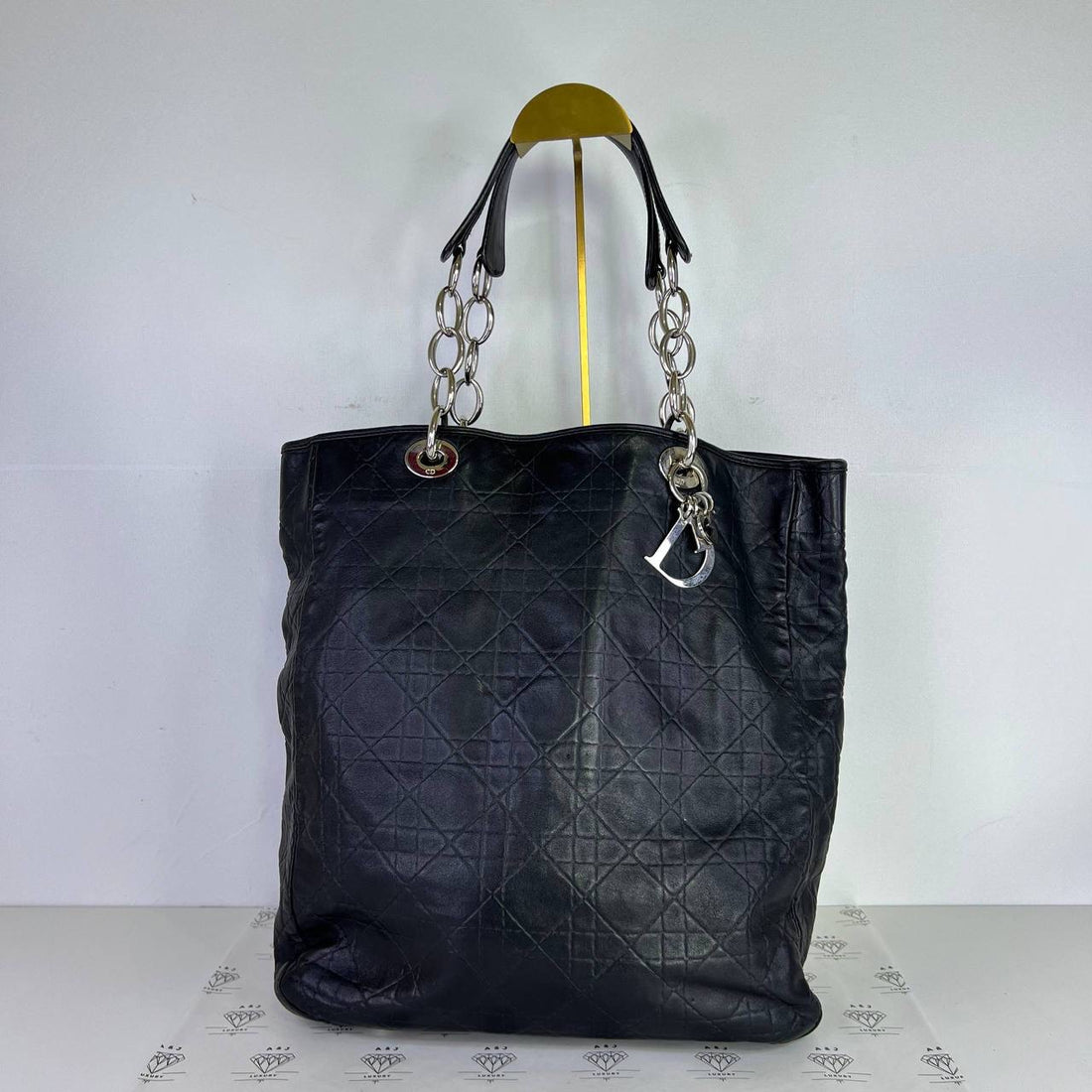 [PRE LOVED] Christian Dior Large Soft Shopping Tote in Black Lambskin SHW