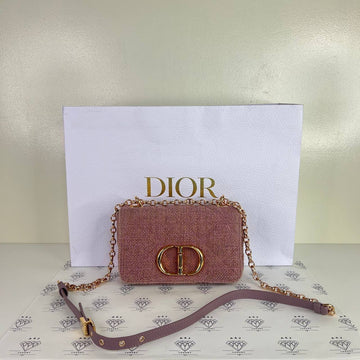 [PRE LOVED] Christian Dior Small Caro in Pink Tweed RGHW (2022)