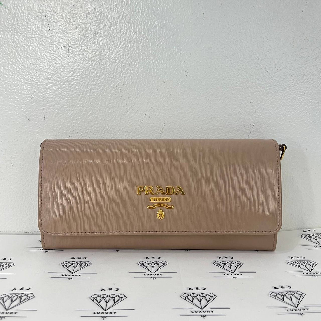 [PRE LOVED] Prada 1BP290 Wallet on Chain in Cipria Vitello Move Leather GHW