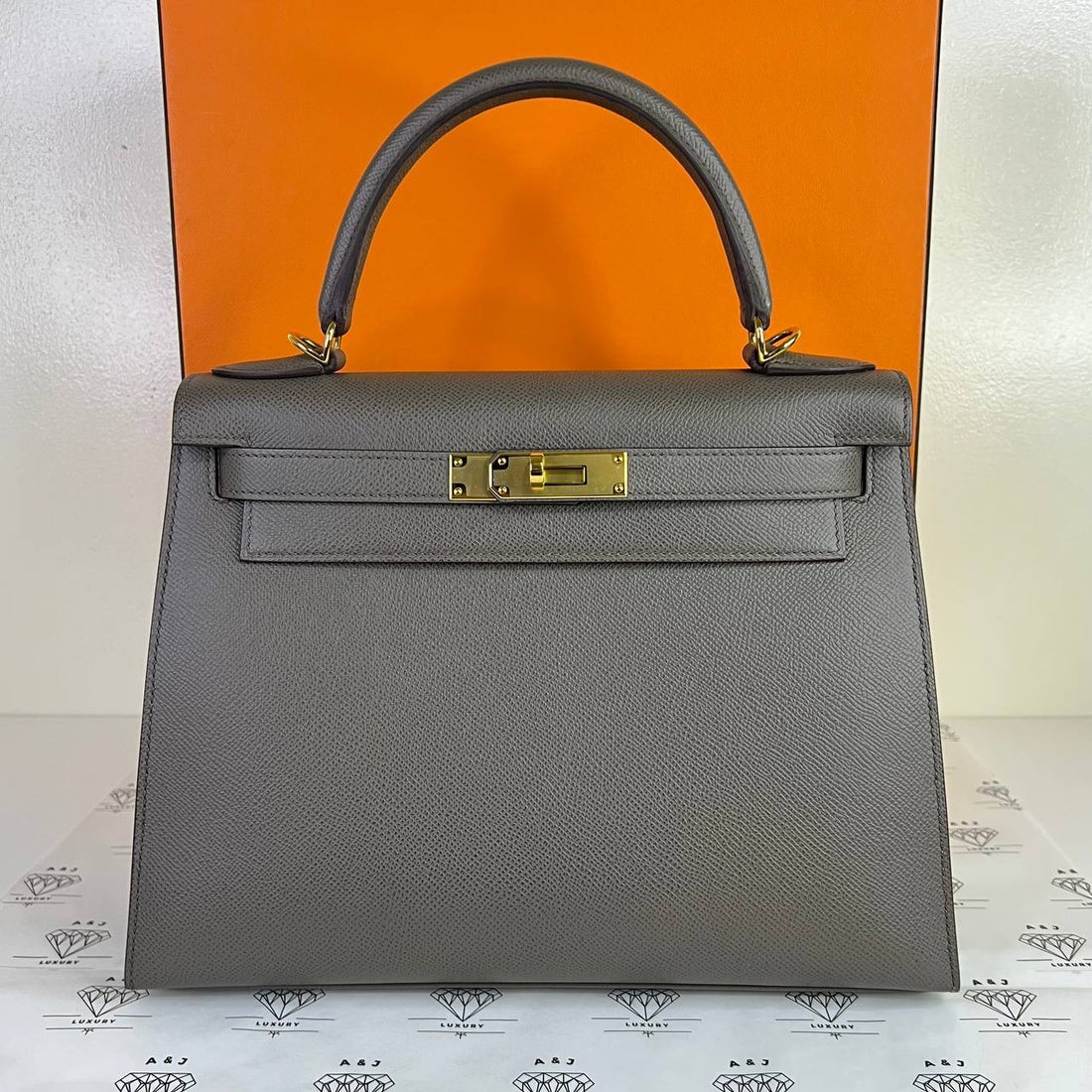 [PRE LOVED] Hermes Kelly 28 Sellier in Etain Epsom Leather GHW (Stamp C - 2018)