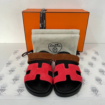 [BRAND NEW] Hermes Chypre in Suede Pink and Brown Size 37.5