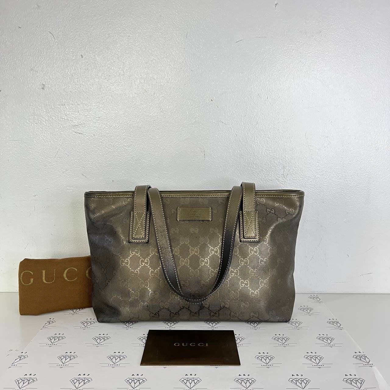 [PRE LOVED] Gucci Imprime Tote Bag in Gold SHW