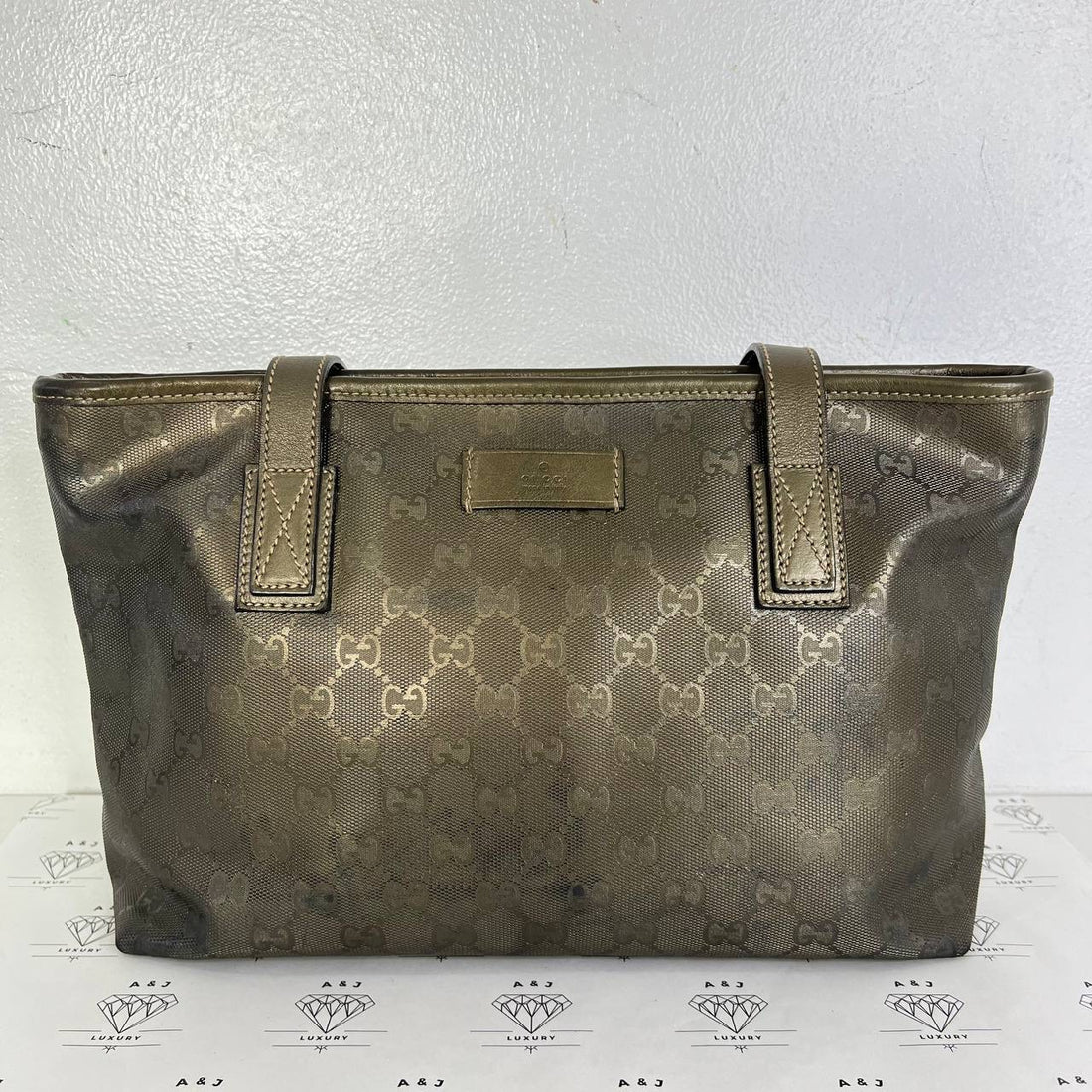[PRE LOVED] Gucci Imprime Tote Bag in Gold SHW