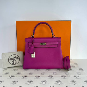 [PRE LOVED] Hermes Kelly 25 Retourne in Rose Poupre Togo Leather PHW (Stamp C - 2018)