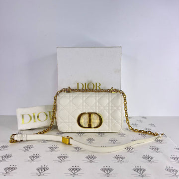[PRE LOVED] Christian Dior Small Caro in White Grained Calfskin Leather GHW (2022)