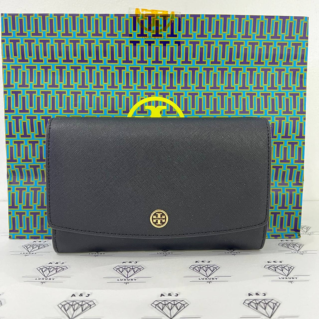 [PRE LOVED] Tory Burch Robinson Chain Wallet in Black