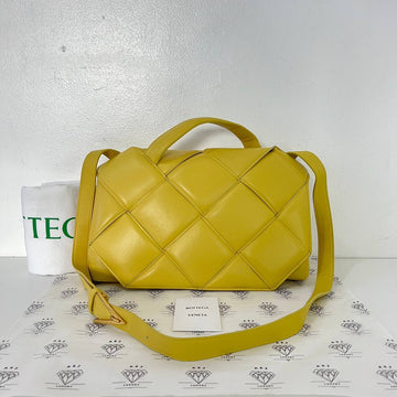 [PRE LOVED] Bottega Veneta Maxi Nappa Intrecciato Top Handle Bag in Yellow