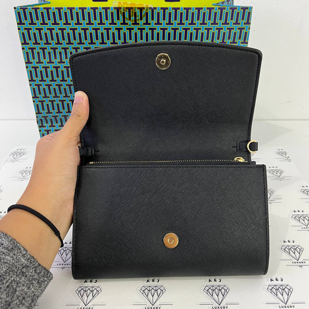 [PRE LOVED] Tory Burch Robinson Chain Wallet in Black