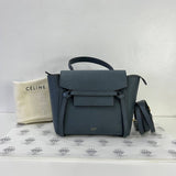 [PRE LOVED] Celine Nano Belt Bag in Blue Drummed Leather GHW