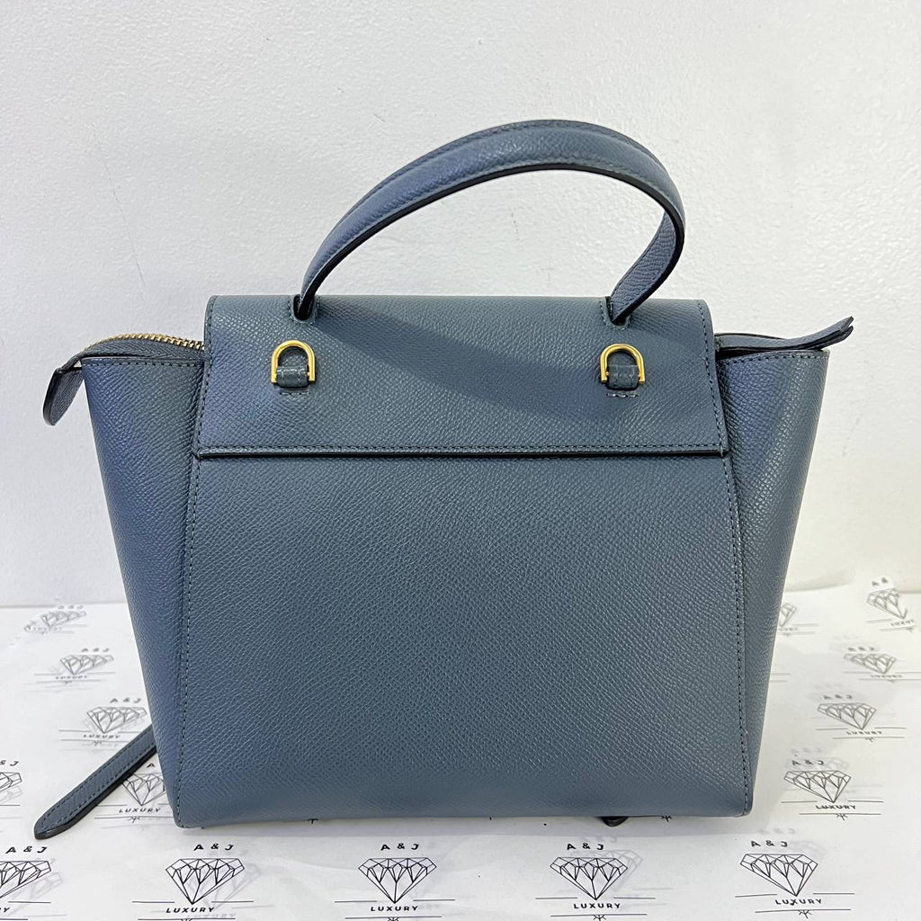 [PRE LOVED] Celine Nano Belt Bag in Blue Drummed Leather GHW