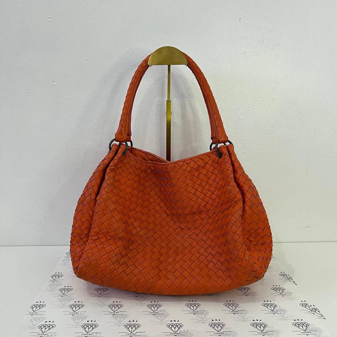 [PRE LOVED] Bottega Veneta Intrecciato Hobo Bag in Orange