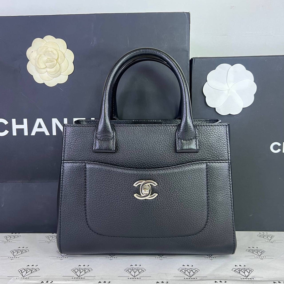 [PRE LOVED] Chanel Mini Neo Executive Tote Bag in Black Caviar Leather SHW (Series 23)