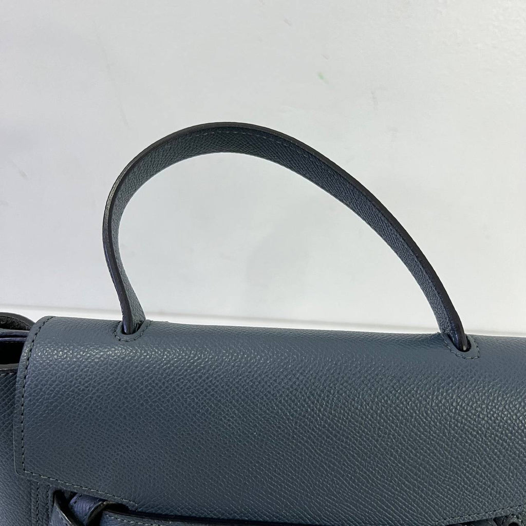 [PRE LOVED] Celine Nano Belt Bag in Blue Drummed Leather GHW