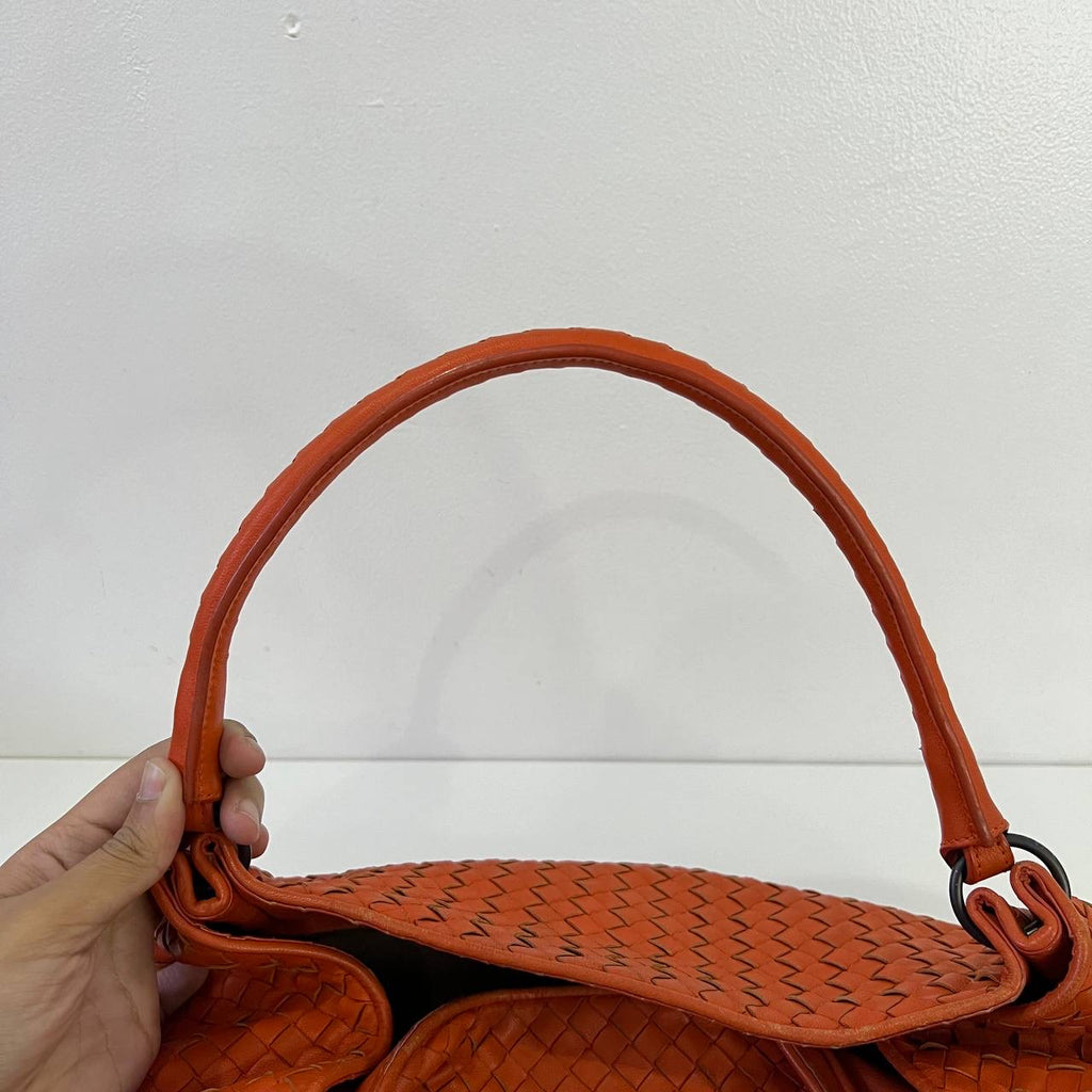[PRE LOVED] Bottega Veneta Intrecciato Hobo Bag in Orange