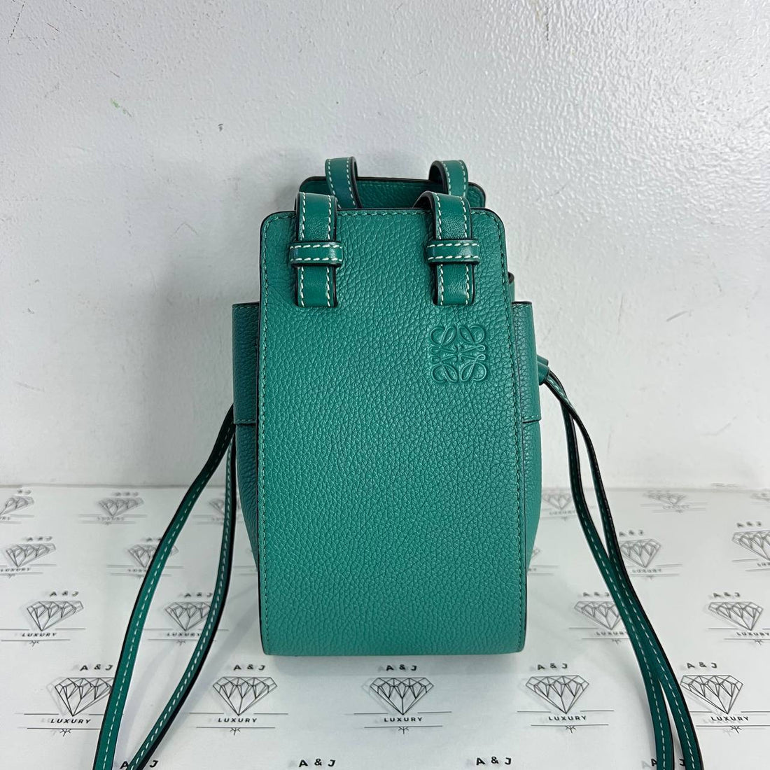 [PRE LOVED] Loewe Mini Hammock in Emerald Grained Calfskin Leather SHW