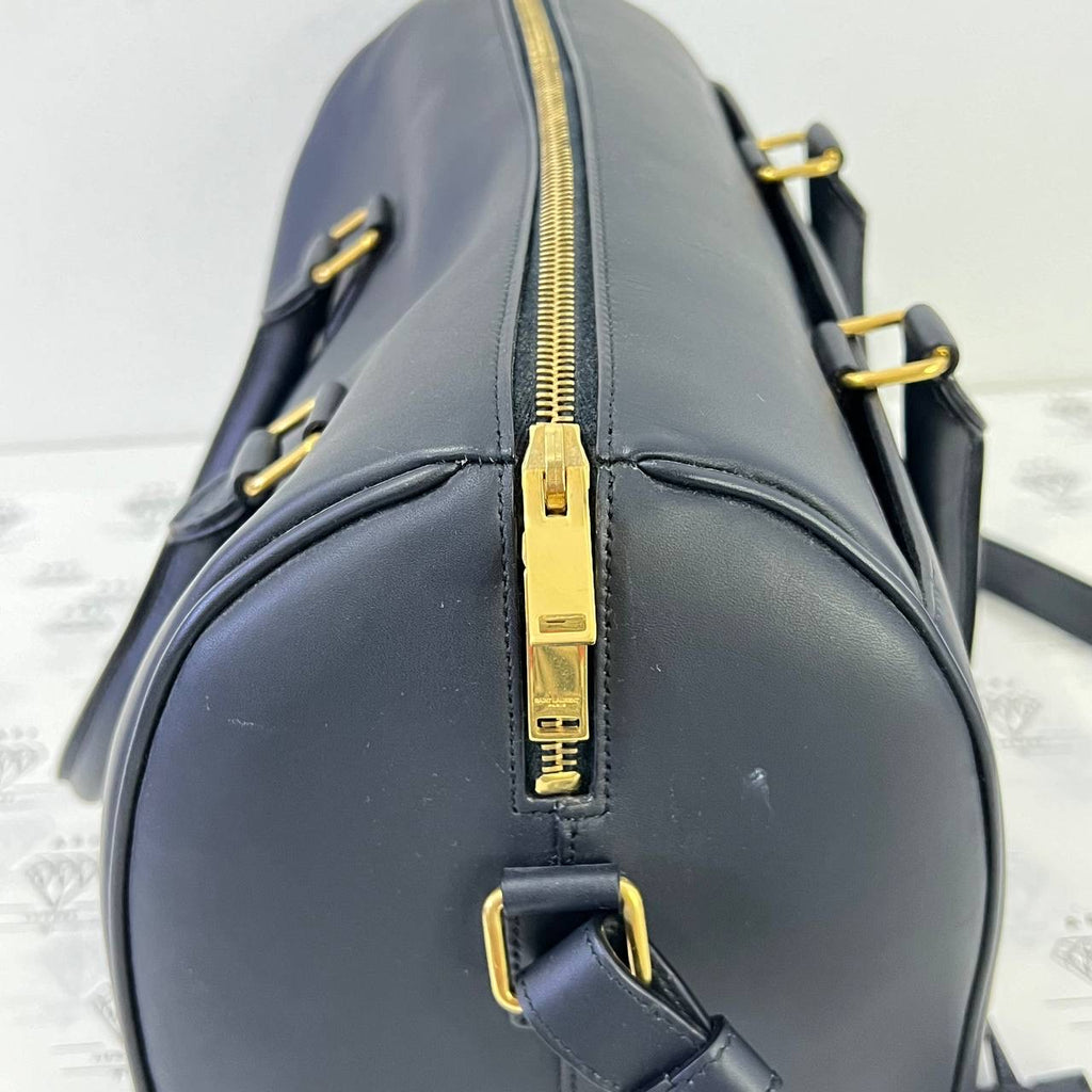 [PRE LOVED] Saint Laurent Baby Duffle Bag in Black Smooth Leather GHW