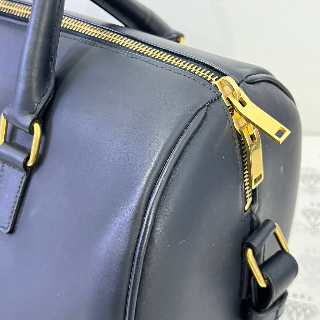 [PRE LOVED] Saint Laurent Baby Duffle Bag in Black Smooth Leather GHW