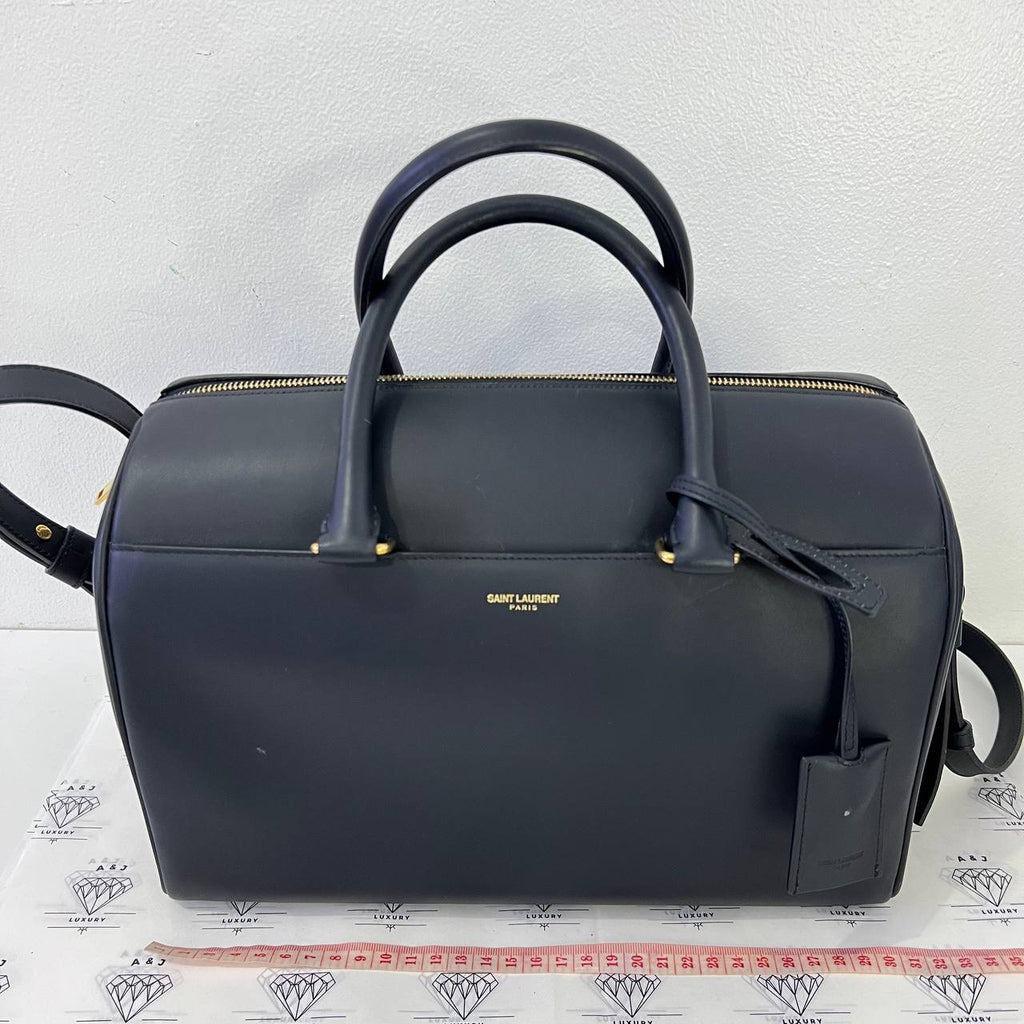 [PRE LOVED] Saint Laurent Baby Duffle Bag in Black Smooth Leather GHW