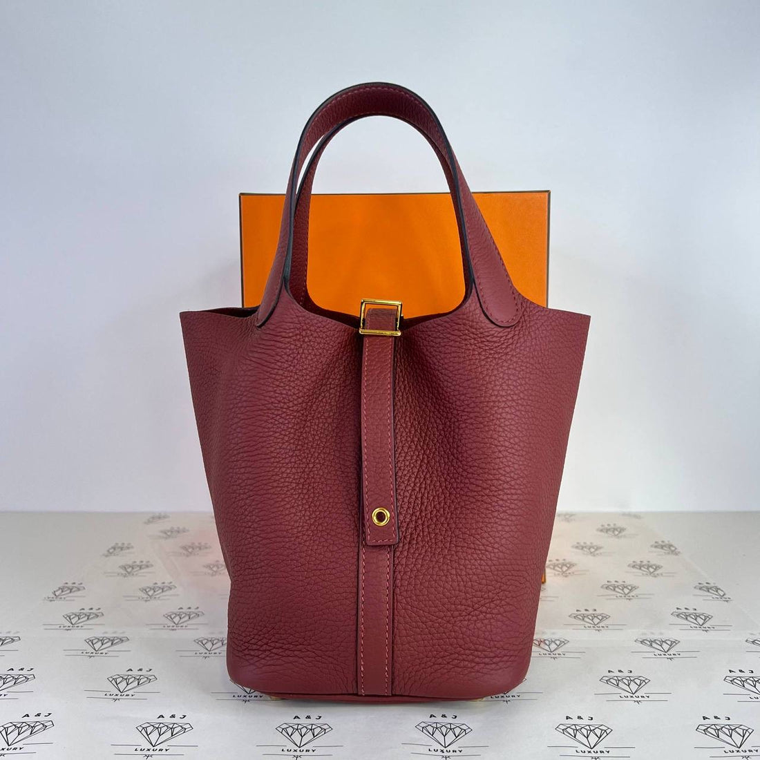 [PRE LOVED] Hermes Picotin 18 in Rouge H Clemence Leather GHW (Stamp B - 2023)