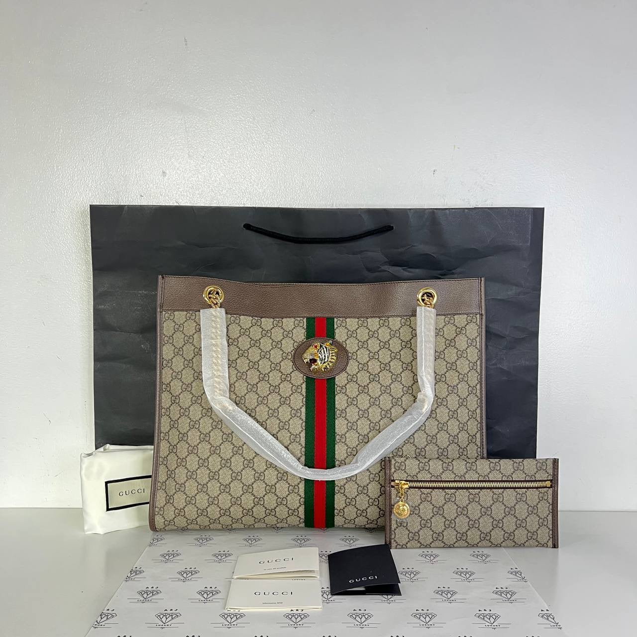 [PRE LOVED] Gucci Rajah Large Tote Bag in Brown GHW