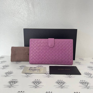 [PRE LOVED] Bottega Veneta Intrecciato Continental Wallet in Lilac